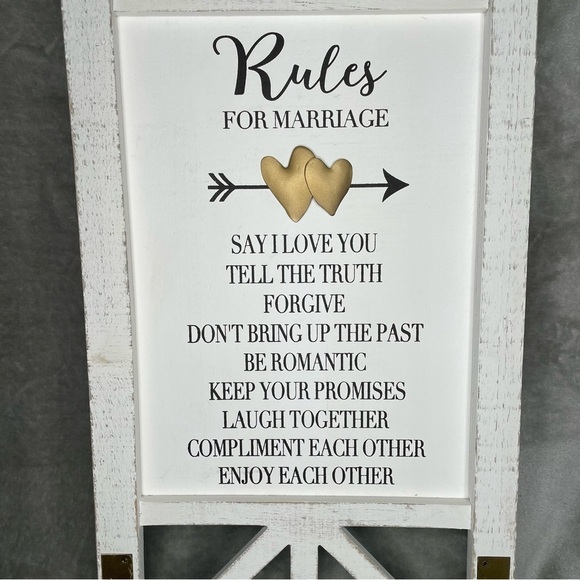 Cracker Barrel Marriage Rules Distressed Barn Door  Wall Decor - Picture 2 of 10
